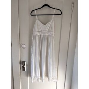 NWT Theory White Lace Up Summer Breezy Knee Length Dress Cotton Sundress Medium